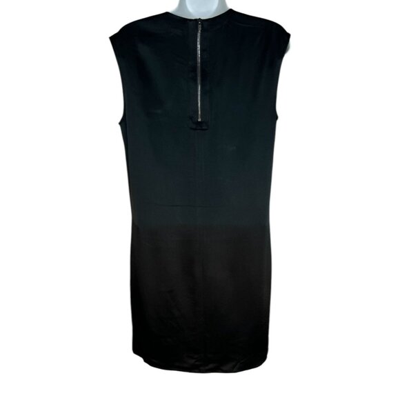 NWT Helmut Lang Fractal Mini Dress Faux Leather Leopard Satin Black Shift  2 - Picture 12 of 15